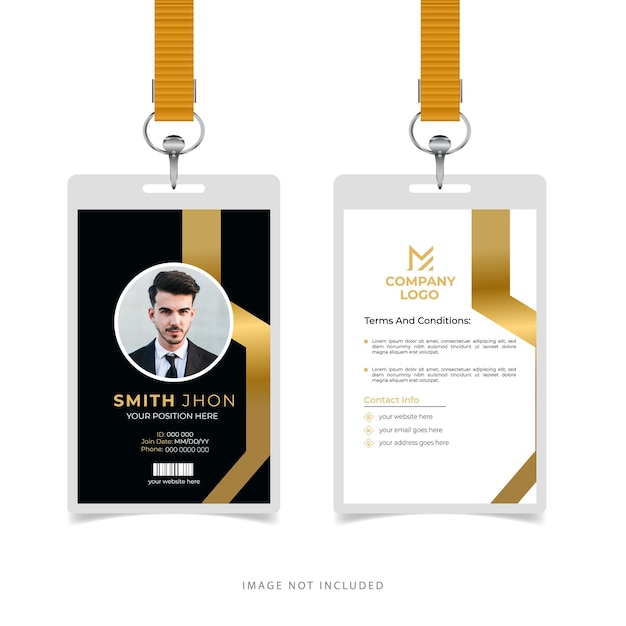 Diseño moderno de tarjetas de identificación personalizables