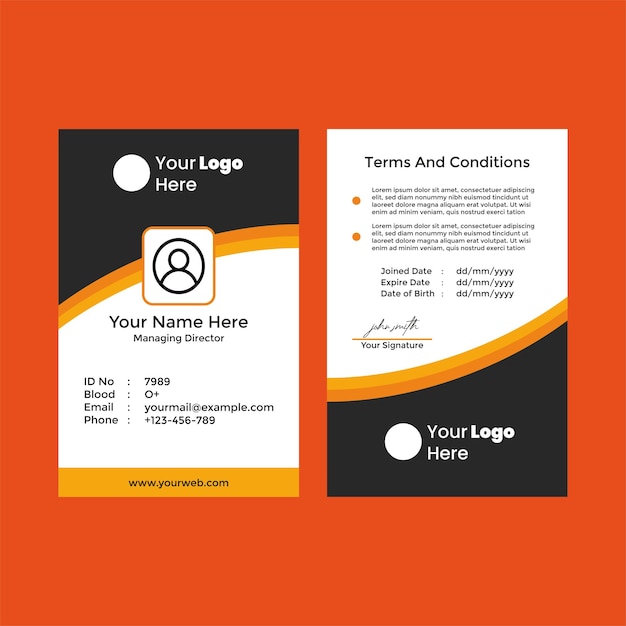 Diseño moderno de tarjetas de identificación para uso oficial