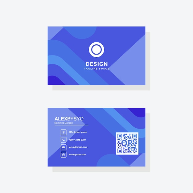 Diseño moderno de tarjetas de visita azules