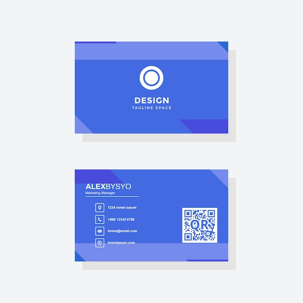 Diseño moderno de tarjetas de visita azules