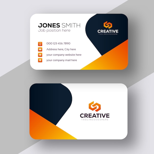 Diseño moderno de tarjetas de visita con elementos creativos de marca