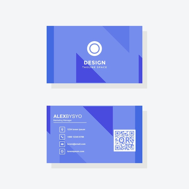 Diseño moderno de tarjetas de visita con gradiente azul