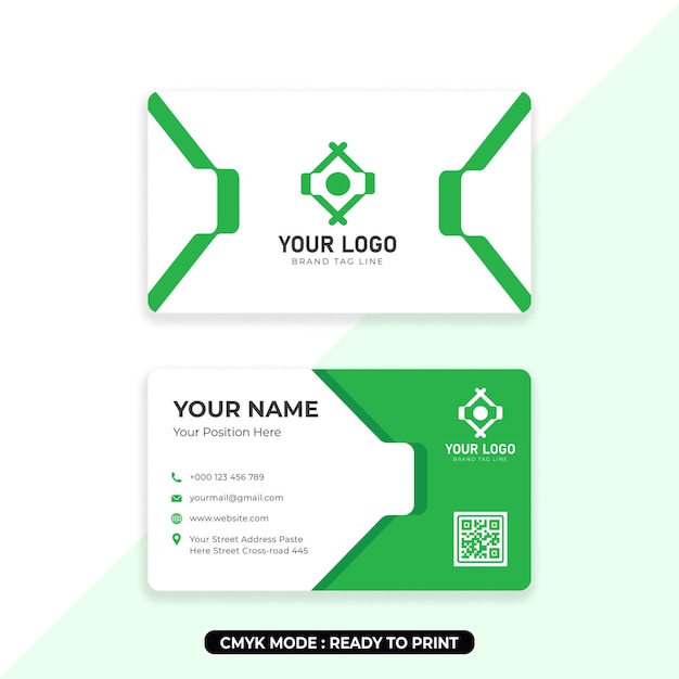Diseño moderno de tarjetas de visita con logotipo e información de contacto
