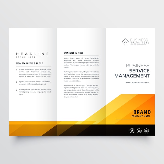 Diseño moderno tríptico de flyer de negocios