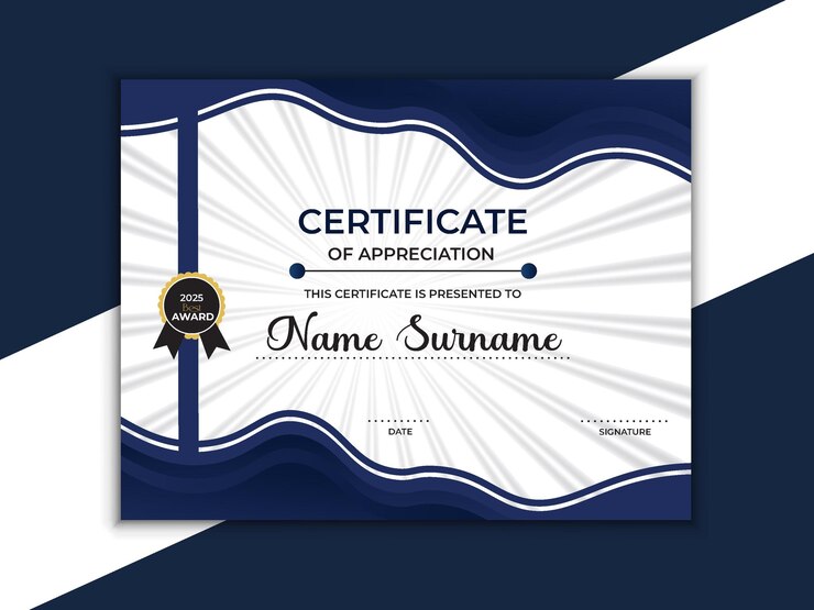 Diseño moderno y único del certificado