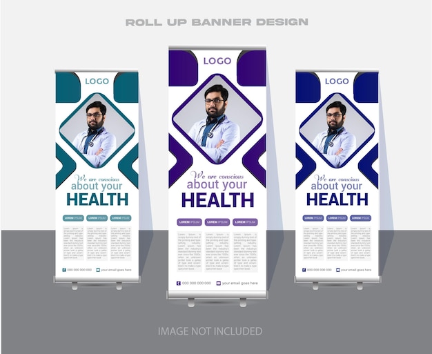 Vector diseño moderno y único de corporate rollup benner con capa organizada