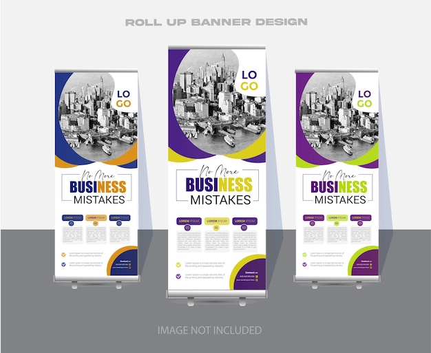 Vector diseño moderno y único de corporate rollup benner con capa organizada