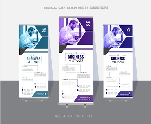 Vector diseño moderno y único de corporate rollup benner con capa organizada