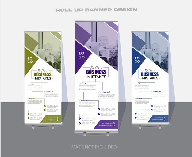 Vector diseño moderno y único de corporate rollup benner con capa organizada