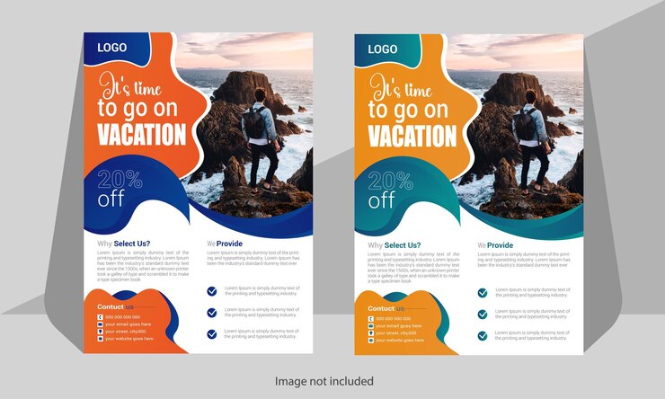 Diseño moderno y único de folletos de viajes