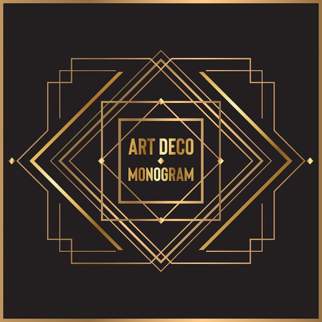 Diseño del monograma art deco