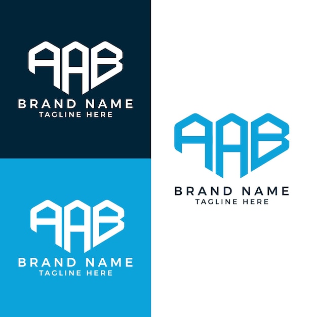 Diseño de monograma de conjunto de logotipo de letra AAB abstracto.