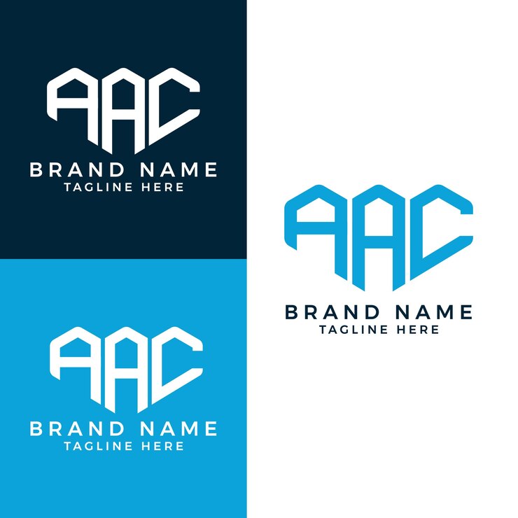 Vector diseño de monograma de conjunto de logotipo de letra aac abstracto.