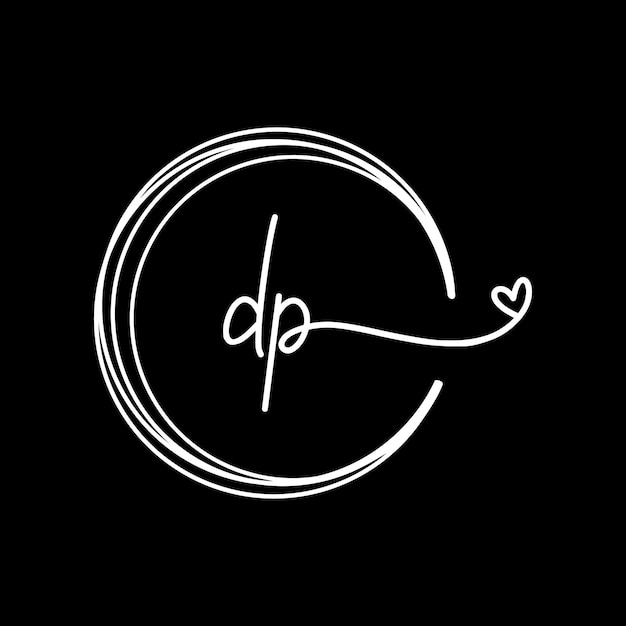 Diseño de monograma de letra DP