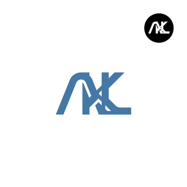 El diseño del monograma de la letra del logotipo de AKL