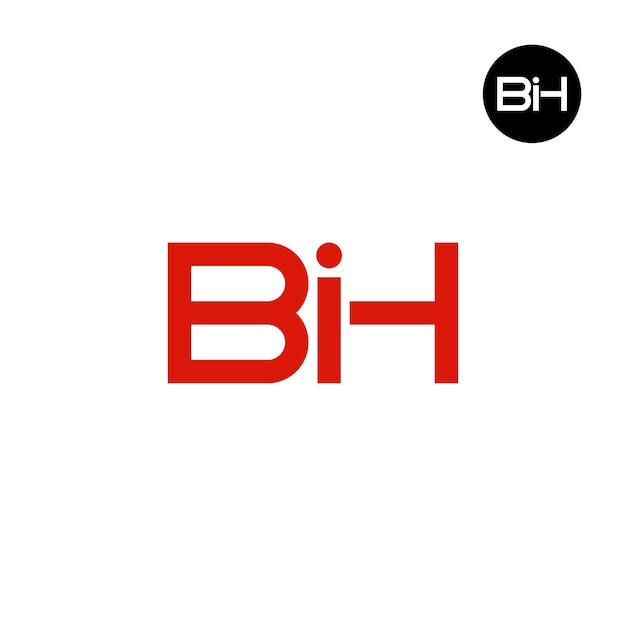 Vector diseño del monograma de la letra del logotipo de bih