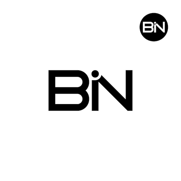 Diseño del monograma de la letra del logotipo BIN