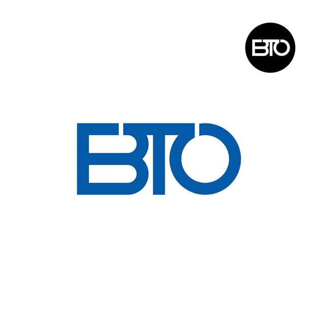 Diseño del monograma de la letra del logotipo de BTO