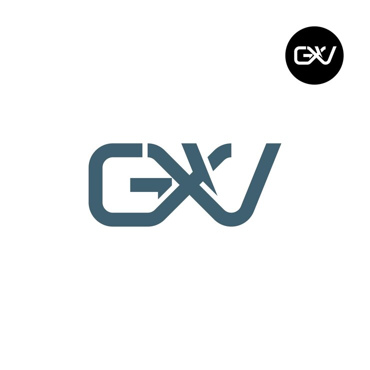 Vector diseño del monograma de la letra del logotipo gxv