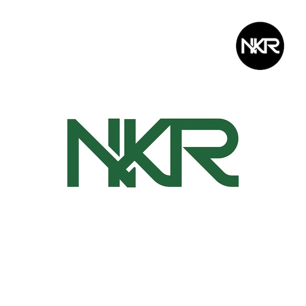 Diseño del monograma de la letra del logotipo de NKR