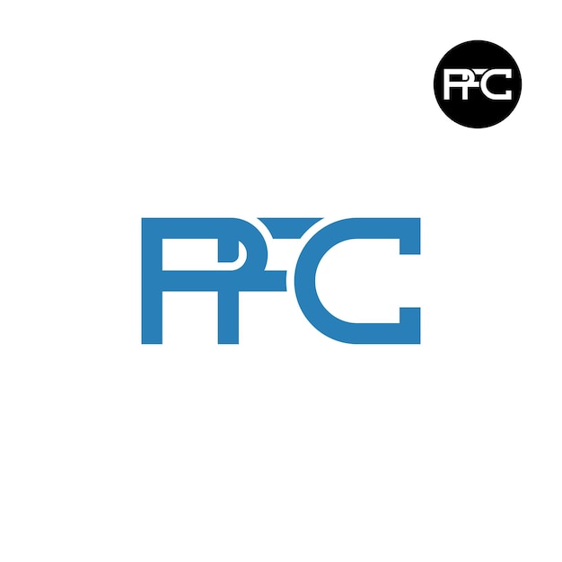 Diseño del monograma de la letra del logotipo de PFC