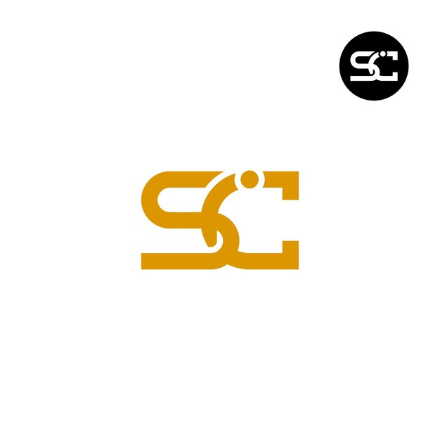 Diseño del monograma de la letra del logotipo SIC