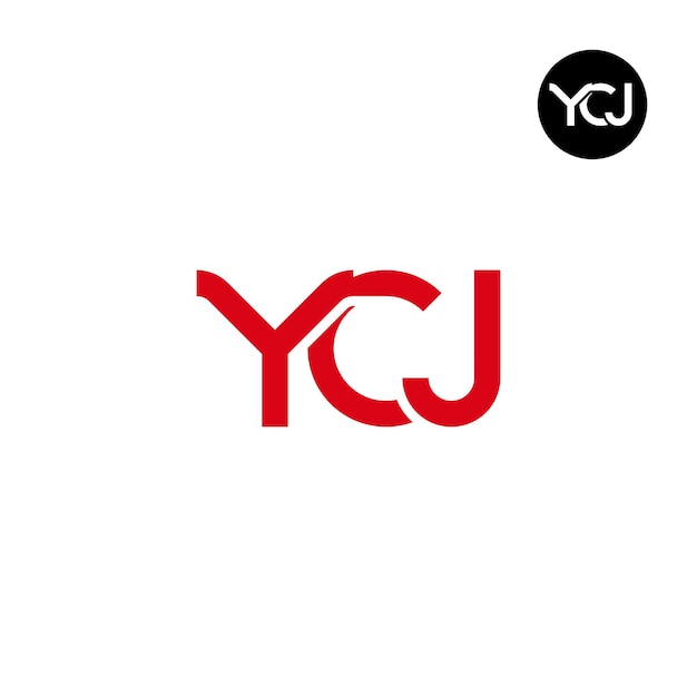 El diseño del monograma de la letra del logotipo de YCJ