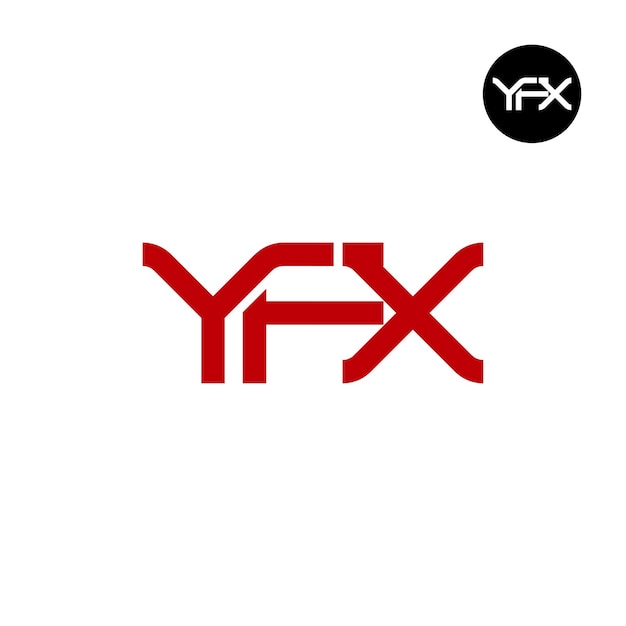 El diseño del monograma de la letra del logotipo de YFX