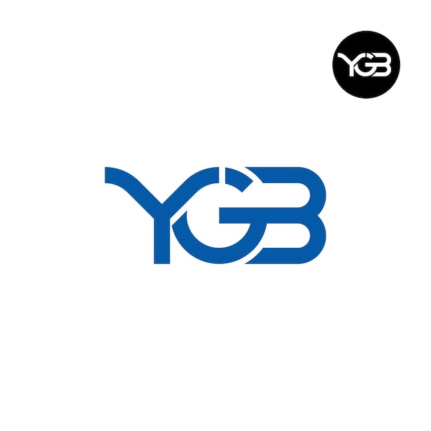 El diseño del monograma de la letra del logotipo YGB