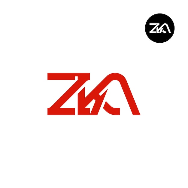 Diseño del monograma de la letra del logotipo de ZKA