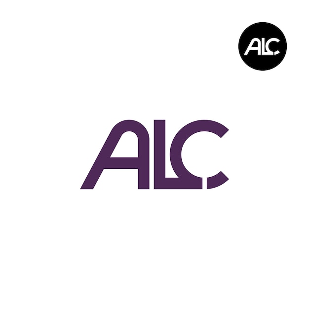 Diseño del monograma de las letras del logotipo de ALC