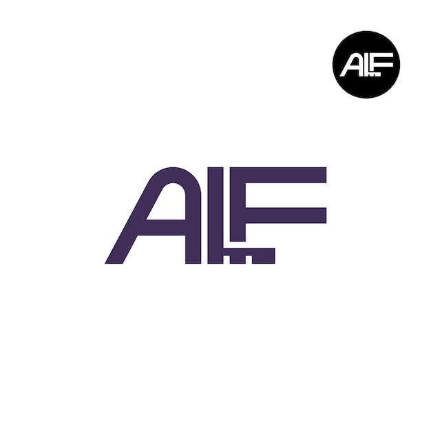 Diseño del monograma de las letras del logotipo ALF