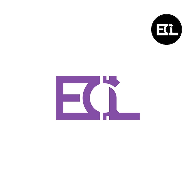 Diseño del monograma de las letras del logotipo de ECL