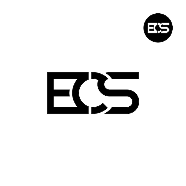 Diseño del monograma de las letras del logotipo ECS