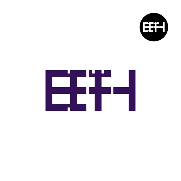 Diseño del monograma de las letras del logotipo EFH