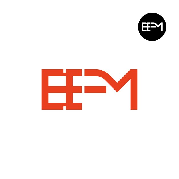 Diseño del monograma de las letras del logotipo EFM