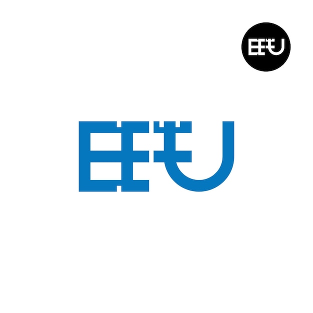 Diseño del monograma de las letras del logotipo de la EFU