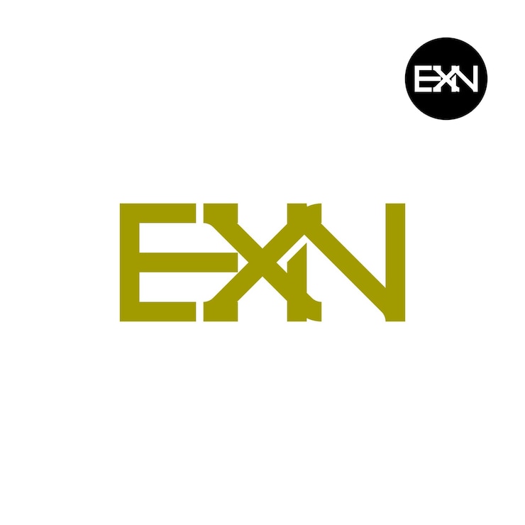 Vector diseño del monograma de las letras del logotipo exn