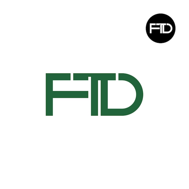Diseño del monograma de las letras del logotipo de la FTD