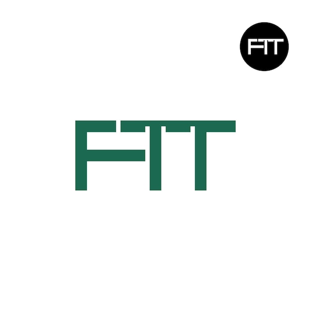 Diseño del monograma de las letras del logotipo de FTT