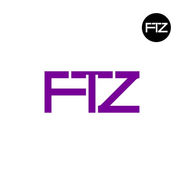 Diseño del monograma de las letras del logotipo de FTZ