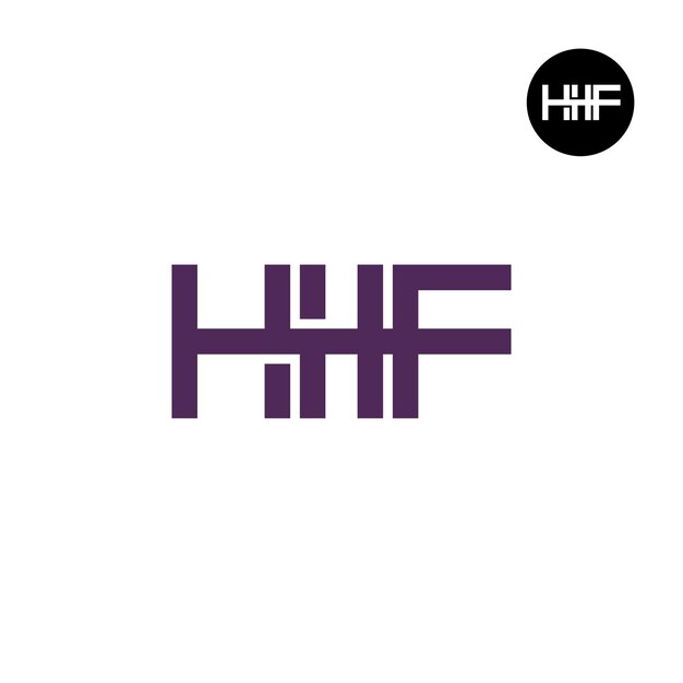 Diseño del monograma de las letras del logotipo HHF