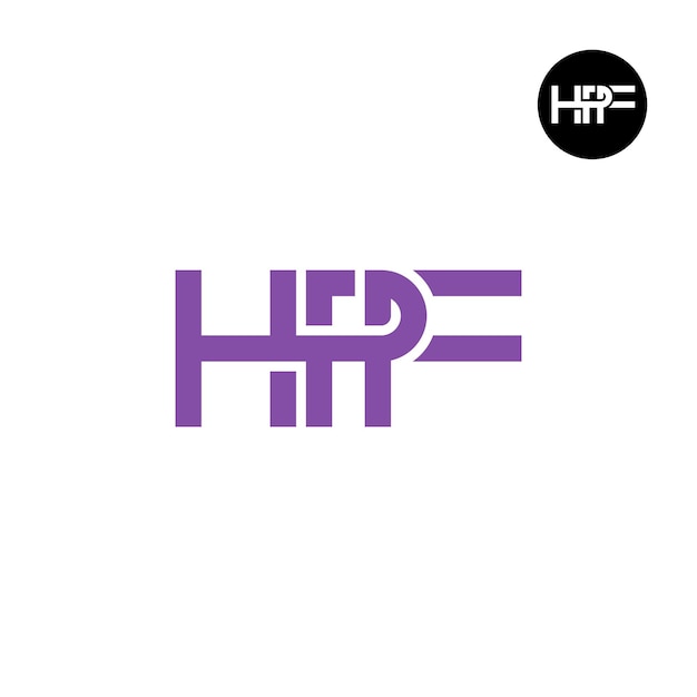 Diseño del monograma de las letras del logotipo de HPF