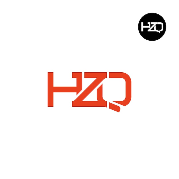 Diseño del monograma de las letras del logotipo de HZQ