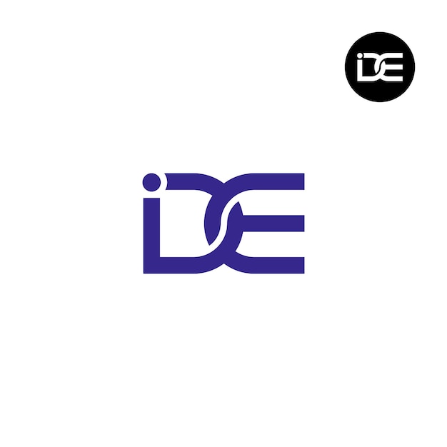 Diseño del monograma de las letras del logotipo de IDE