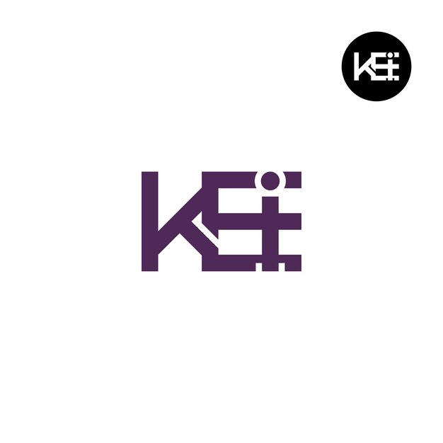 Diseño del monograma de las letras del logotipo KEI