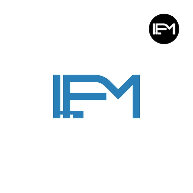Diseño del monograma de las letras del logotipo de LFM