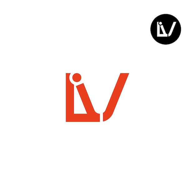 Vector diseño del monograma de las letras del logotipo liv