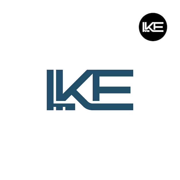 Diseño del monograma de las letras del logotipo de LKE