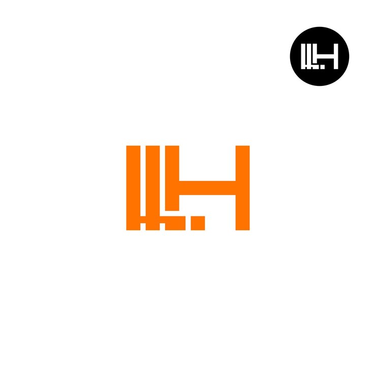 Vector diseño del monograma de las letras del logotipo de llh